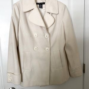 New York & Company Peacoat.  White. EUC.